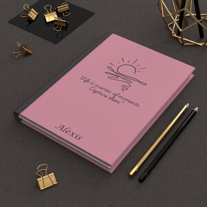 Personalized Hardcover Journal, Custom Moments Notebook, Custom Name Lined Notebook, Personalized Gifts For Her, Travel Journal Gift