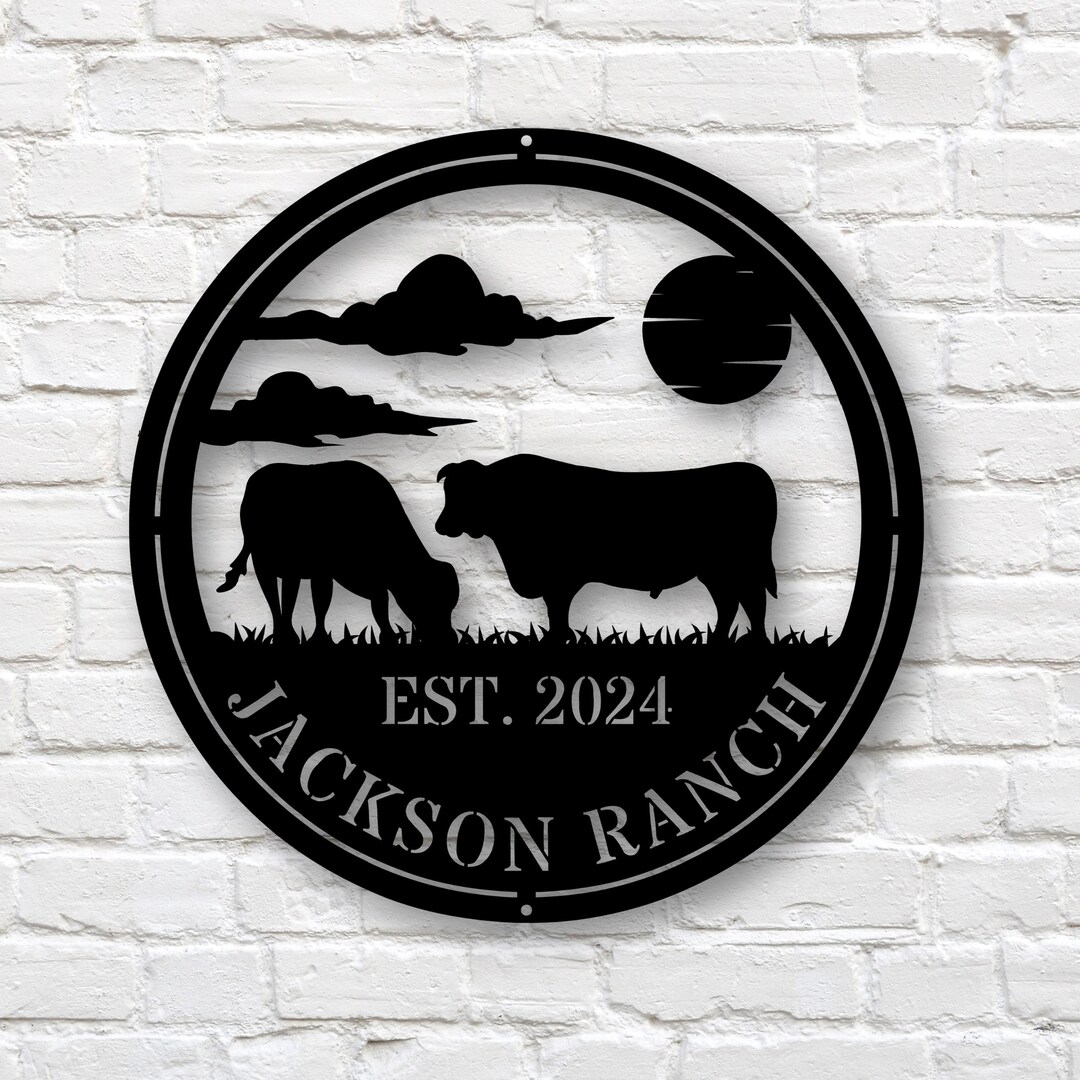 Custom Cattle Ranch Sign Custom Cattle Ranch Metal Sign, Personalized Farmhouse Decor, Cow Farm ...