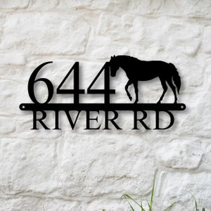 Custom Metal Horse Address Sign, Personalized FarmHouse Decor, Exterior Home Address Sign, Horse Lover Gifts, Housewarming Gift