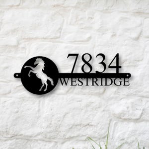 Custom Metal Horse Address Sign, Personalized FarmHouse Decor, Exterior Home Address Sign, Horse Lover Gifts, Housewarming Gift