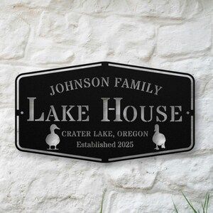Custom Lake house Sign, Personalized Metal Art, Lake House Gift, Lake House Decor, Custom Family Name Sign, Outdoor Metal Sign