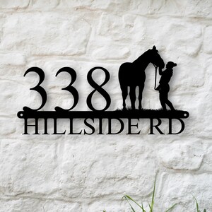 Custom Metal Horse Address Sign, Personalized FarmHouse Decor, Exterior Home Address Sign, Horse Lover Gifts, Housewarming Gift