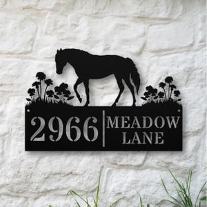 Custom Metal Horse Address Sign, Personalized FarmHouse Decor, Exterior Home Address Sign, Horse Lover Gifts, Housewarming Gift