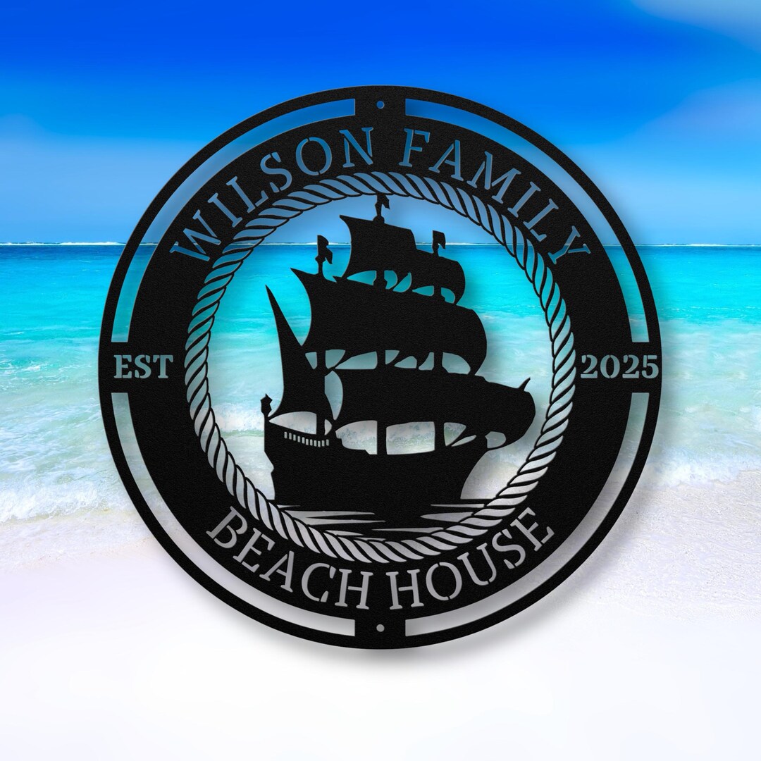 Personalized Beach House Sign