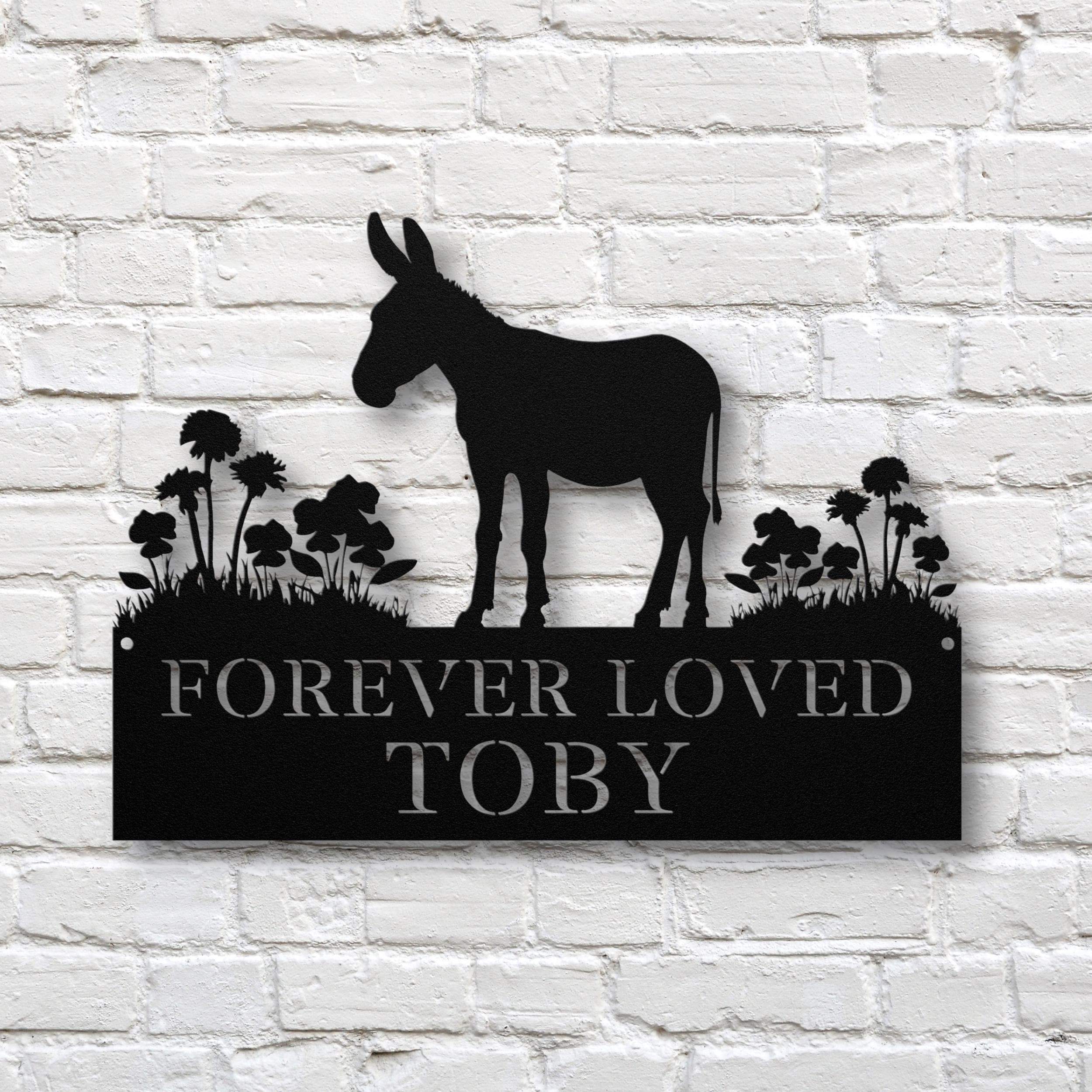 Personalized Donkey Metal Memorial Sign, Custom Grave Marker Sign ...