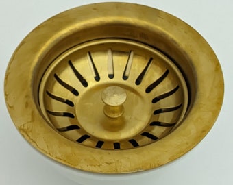 Unlacquered Brass Strainer Sink, Drainer sink With Removable Drain Basket