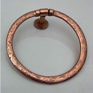 Suporte de papel higiênico gravado, suporte de toalha de cobre, suporte de rolo de latão para banheiro, suporte de rolo de papel higiênico, anel de suspensão de toalha