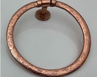 Engraved Toilet Paper Holder , Copper towel holder , Brass Roll Holder For Bathroom , Toilet Roll Holder , Towel hanging ring