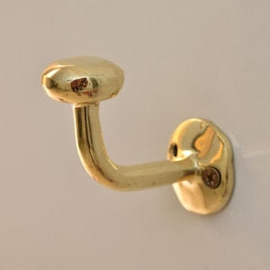 Gancio da parete in ottone non laccato, gancio in ottone massiccio per porte e bagni