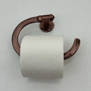 Suporte de papel higiênico de cobre escuro, suporte de toalha gravado em cobre, suporte de rolo de latão para banheiro, suporte de rolo de papel higiênico
