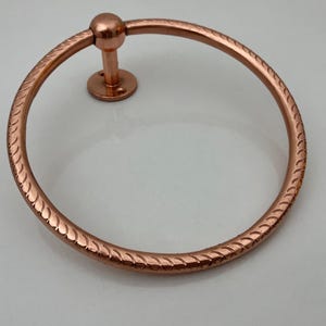 Vintage Copper Towel Ring | Wall Mounted Bathroom Towel Holder | Engraved Rustic Copper Finish | Kitchen Hand Towel Rack