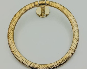 Unlacquered Brass Towel Holder , Brass Bathroom Towel Rack , Bathroom Ring Circle Towel Brass Wall Rack , Antique Brass Bathroom Hardware