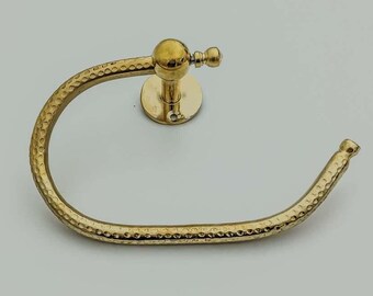 Unlacquered Brass Hammered Toilet Paper Holder, Brass towel holder, Brass Roll Holder For Bathroom