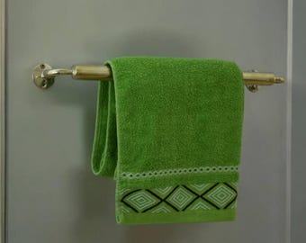 Handcrafted Solid Brass Towel Bar | Unlacquered Raw Brass Bathroom Hardware | Wall Mount Towel Holder Rack