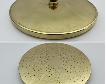 Unlacquered Solid Brass Rain Shower Head | Luxury Bathroom | Indoor Outdoor Shower Fixture