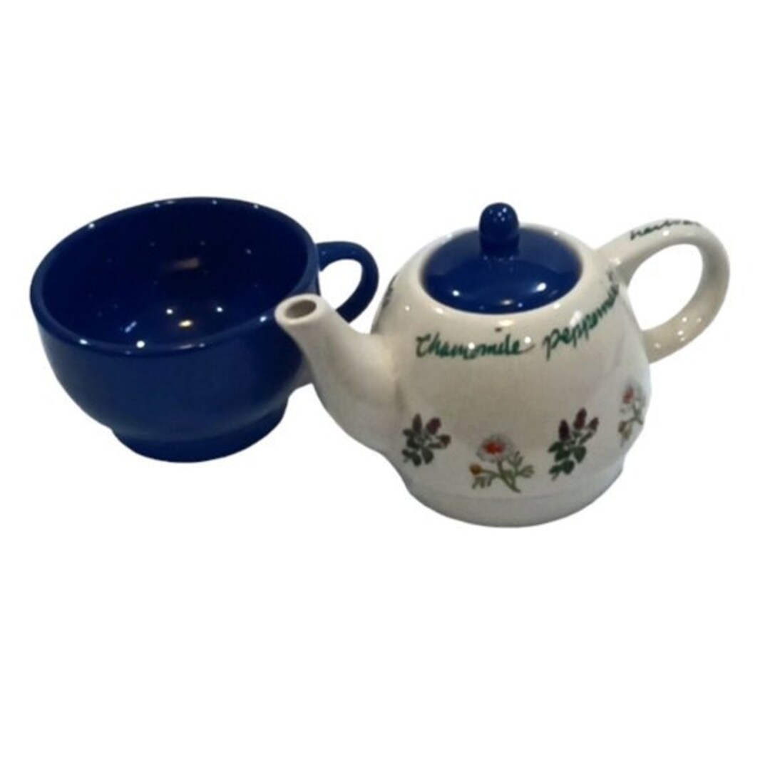 Vintage Tea for One Stacked Teapot & Teacup Chamomile Etsy