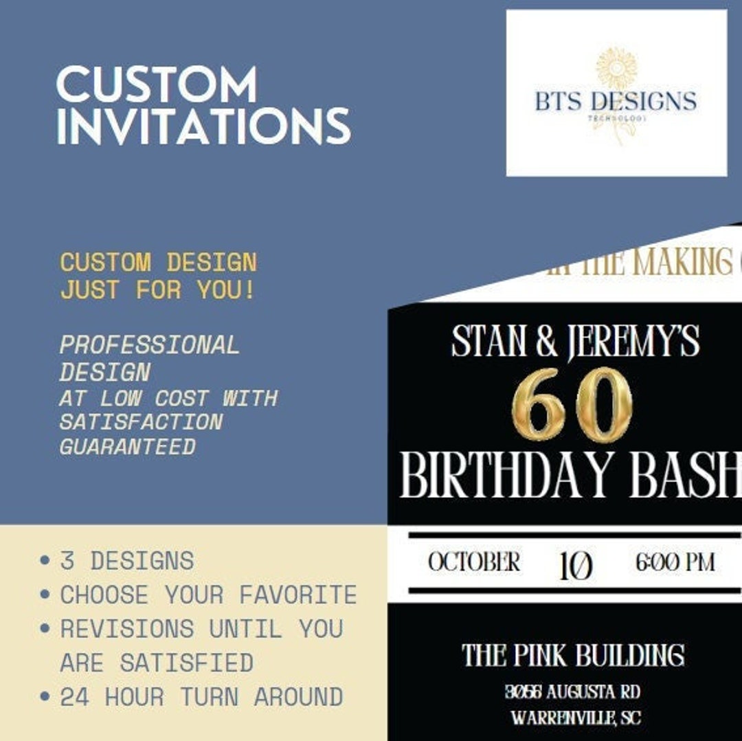 Custom Invitation, Design Digital, Any Invitation You Want, Birthday