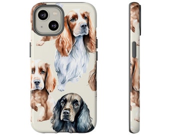 Skydda din telefon med ett akvarellfärgat skal med motivet "Engelsk cocker spaniel".