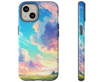 Dreamy Sky: Anime-inspirerat telefonskal med livfulla illustrationer och pixelkonst
