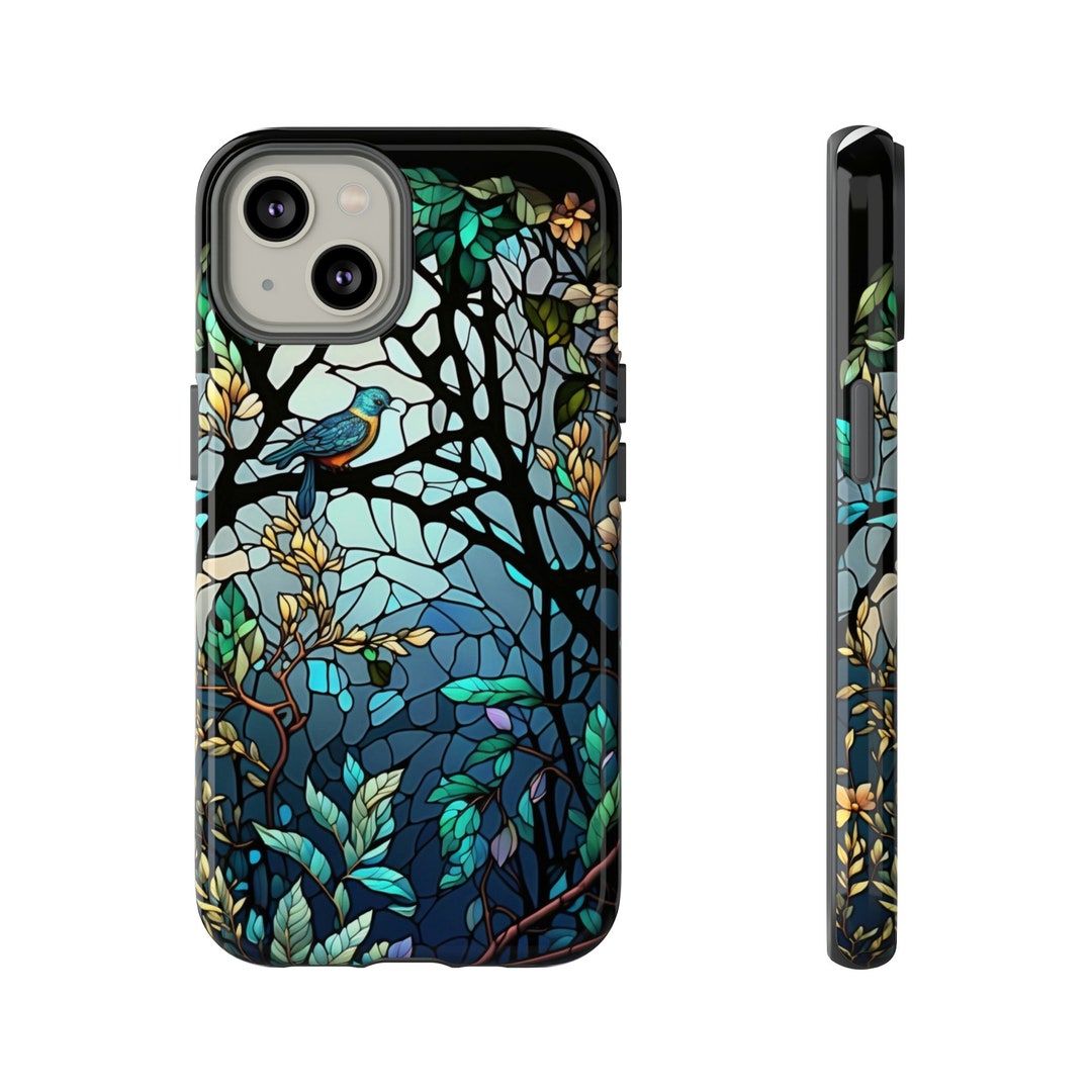 Natureinspired Stained Glass Phone Case Design Etsy