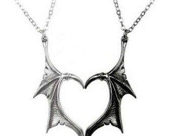 Personalized Couple Necklace Matching Devil Wing Necklaces for Couples Valentine's Gift for Lover