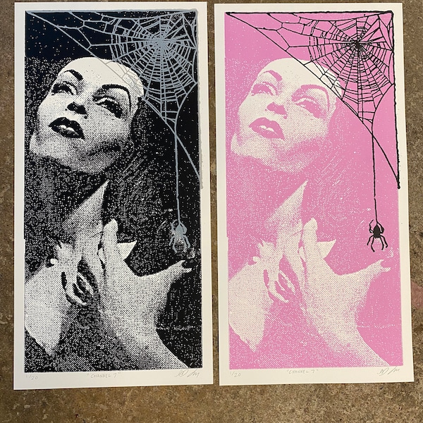 Channel 7 Limited Silkscreen Print 10” x 20” Vampira