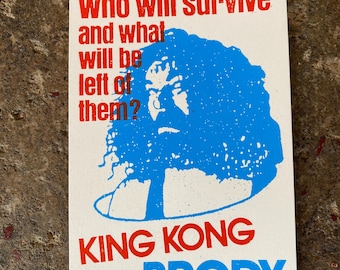 キングコング・ブロディ 3.5インチ×5インチ ミニシルクスクリーンプリント ブルーザー