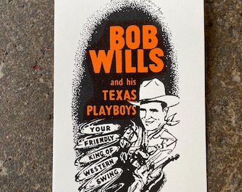 Bob Wills & His Texas Playboys 3.5” x 5” Mini Art Print