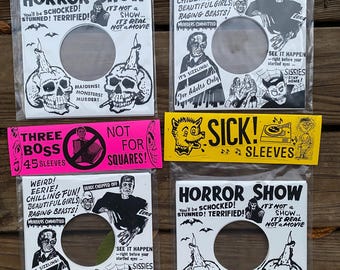 Juego de 3 fundas serigrafiadas de Horror Show 45 Sick
