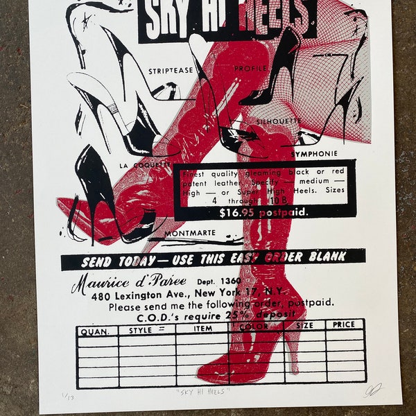 Sky Hi Heels 16” x 20” Silkscreened Art Print