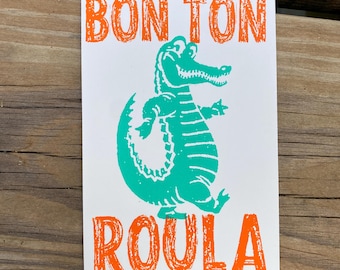 Bon Ton Roula 3.5” x 5” Mini Silkscreen Print