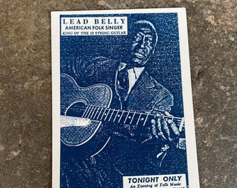 Lead Belly 3.5” x 5” Mini Silkscreen Print