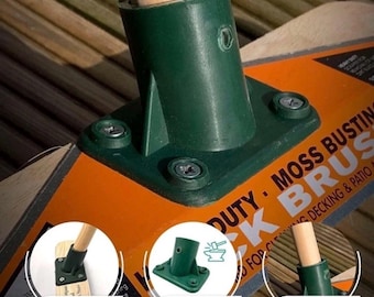 Paquete de 3 soportes de plástico para mangos de escoba: montaje seguro en pared para postes de 23-25 mm.