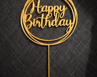 Adorno para tarta de feliz cumpleaños