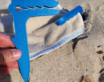 Pinza para toalla de playa, agarre para arena / anclaje resistente al viento para arena (juego de 4)