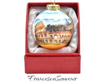 Porcelain CHRISTMAS BALL - Rome and its monuments