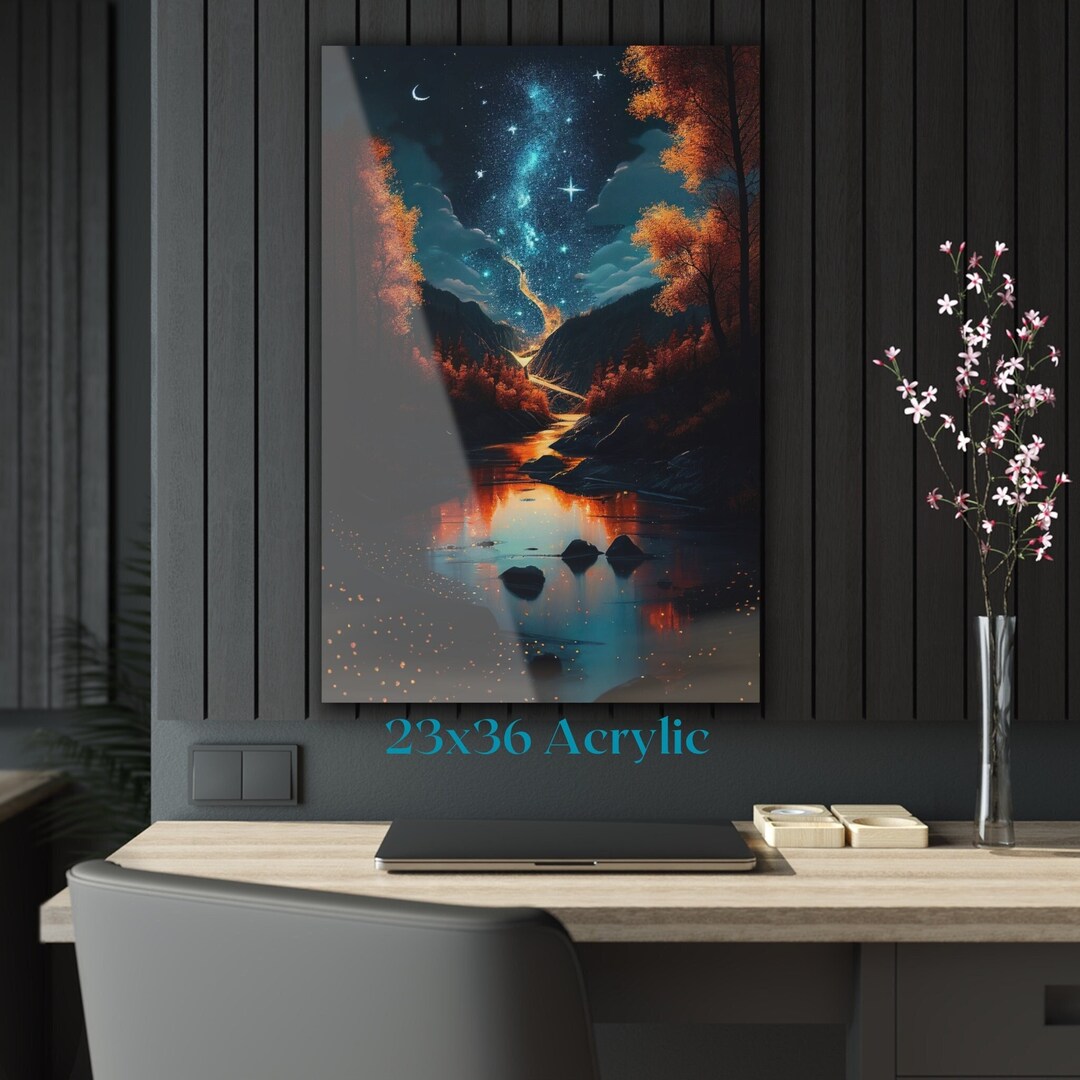 Forest Starry Night Sky Night Sky Wall Art Night Sky Canvas Etsy