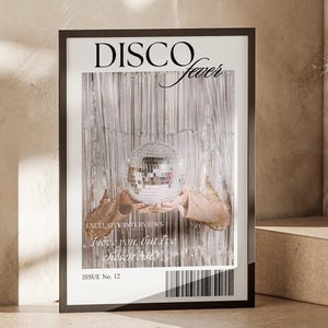 Disco Print, Disco Poster, trendige Wandkunst, digitaler Download, druckbare Kunst, Retro Kunst, College Wohnheim Kunst, y2k Print, Girly Wandkunst
