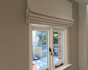 Linen Roman Blind - Roman Blind Roman Blinds Trim Mid Weight Linen Fabric Roman Shade Curtain