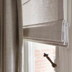 Linen Roman Blind - Roman Blind Roman Blinds Trim Mid Weight Linen Fabric Roman Shade Curtain