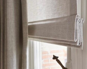 Linen Roman Blind - Roman Blind Roman Blinds Trim Mid Weight Linen Fabric Roman Shade Curtain