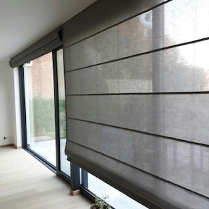 Linen Roman Blind - Roman Blind Roman Blinds Trim Mid Weight Linen Fabric Roman Shade Curtain
