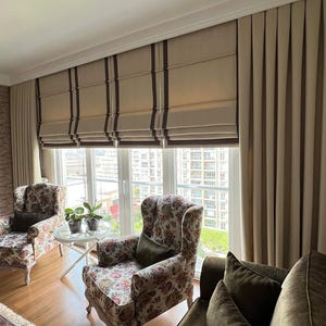 Linen Roman Blind - Roman Blind Roman Blinds Trim Mid Weight Linen Fabric Roman Shade Curtain