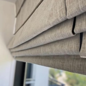 Linen Roman Blind - Roman Blind Roman Blinds Trim Mid Weight Linen Fabric Roman Shade Curtain