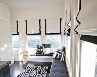 Linen Roman Blind - Roman Blind Roman Blinds Trim Mid Weight Linen Fabric Roman Shade Curtain