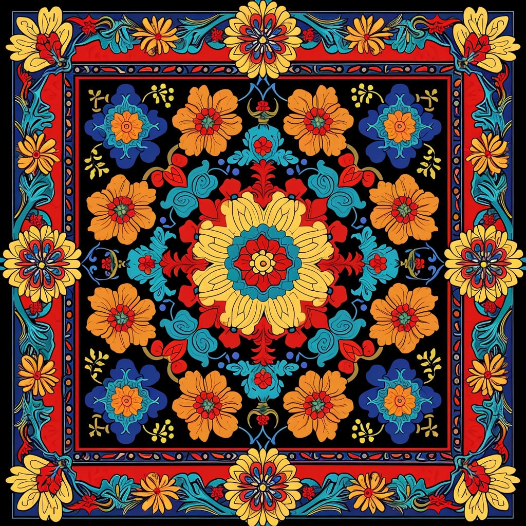 Bundle of 40 Folk Art Seamless Pattern Illustrations Digital Clipart ...