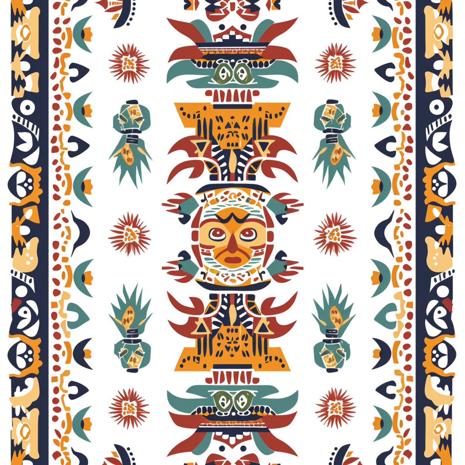 Bundle of 40 Aztec Maya Inca Art Seamless Pattern Illustrations on ...