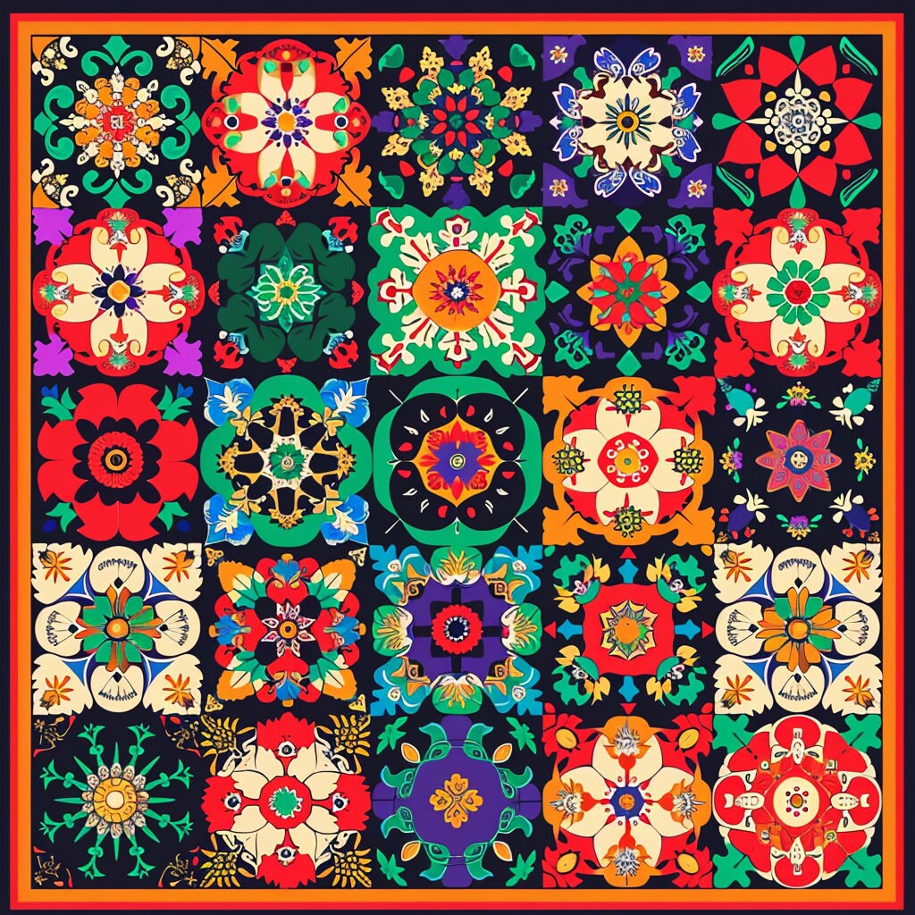 Bundle of 40 Folk Art Seamless Pattern Illustrations Digital Clipart ...