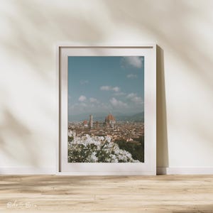 Florence Photography Print | Duomo & Flowers from Piazza Michelangelo | Italian Cityscape Art | Florence Wall Art | Travel Photography