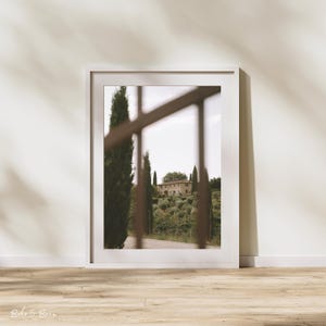Tuscan Villa Photography Print | Italian Countryside Landscape | Tuscany Wall Decor | Vineyard Photography | Travel Photography | Printable